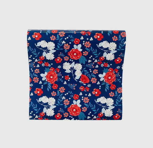 Red, White, and Blue Floral Table Runner