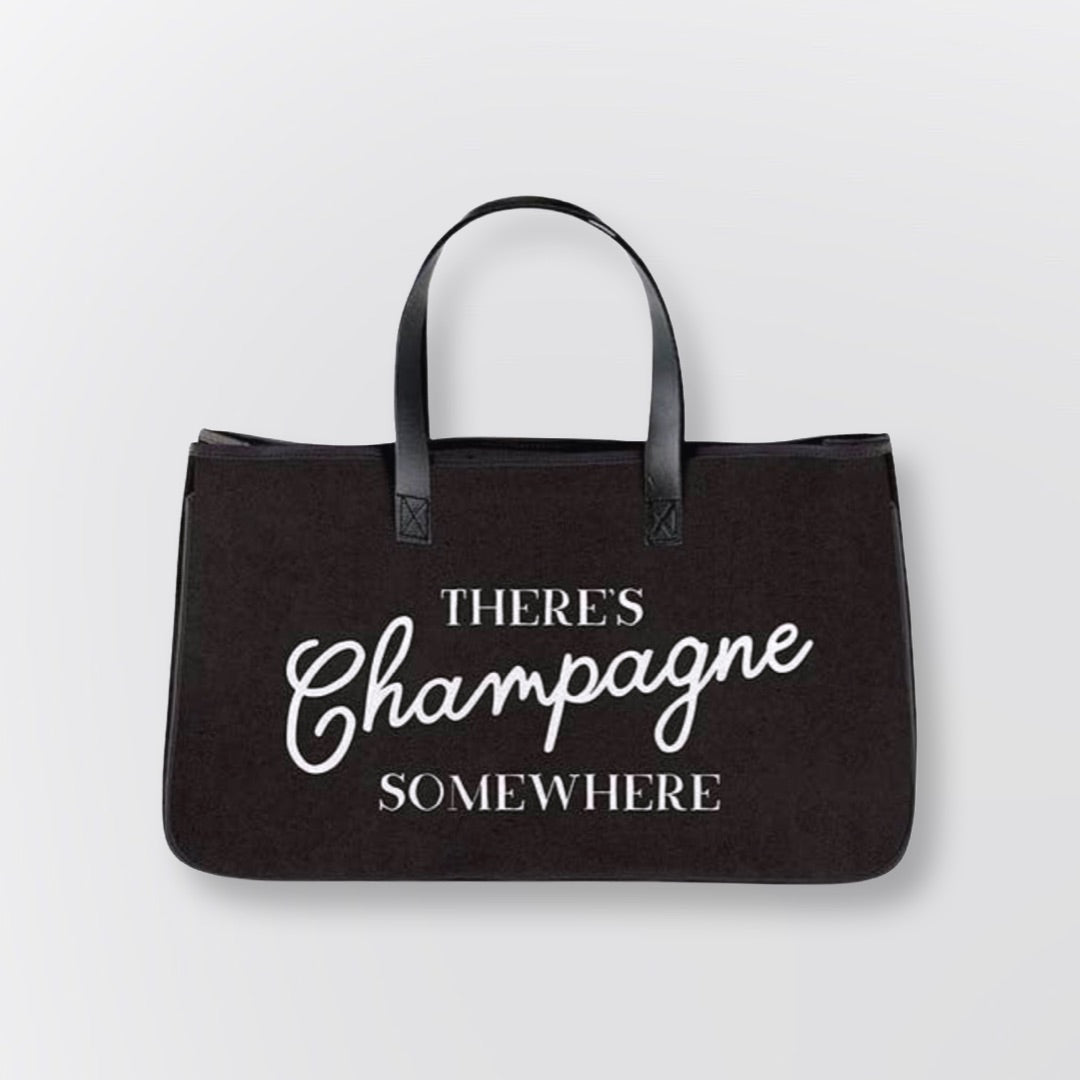 There’s Champagne Somewhere Canvas Tote