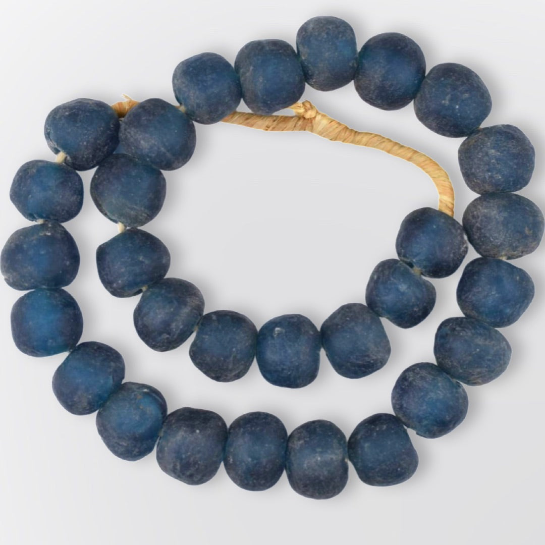 Blue Recycled Glass Beads