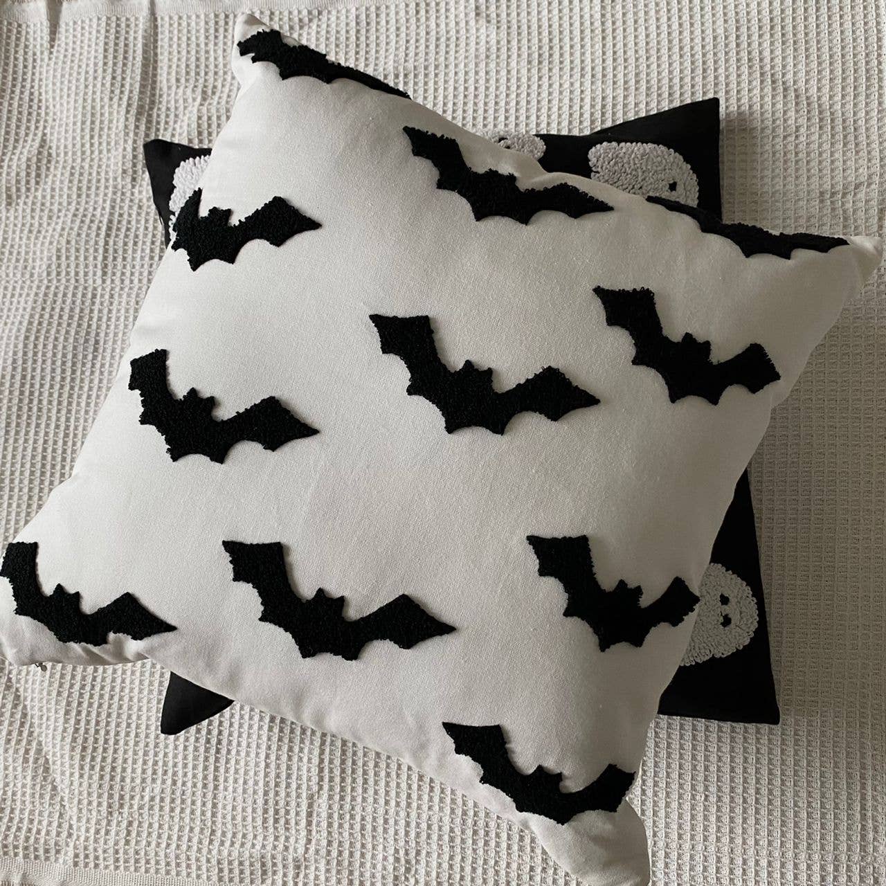 Halloween throw pillow cover, tufted accent pillow