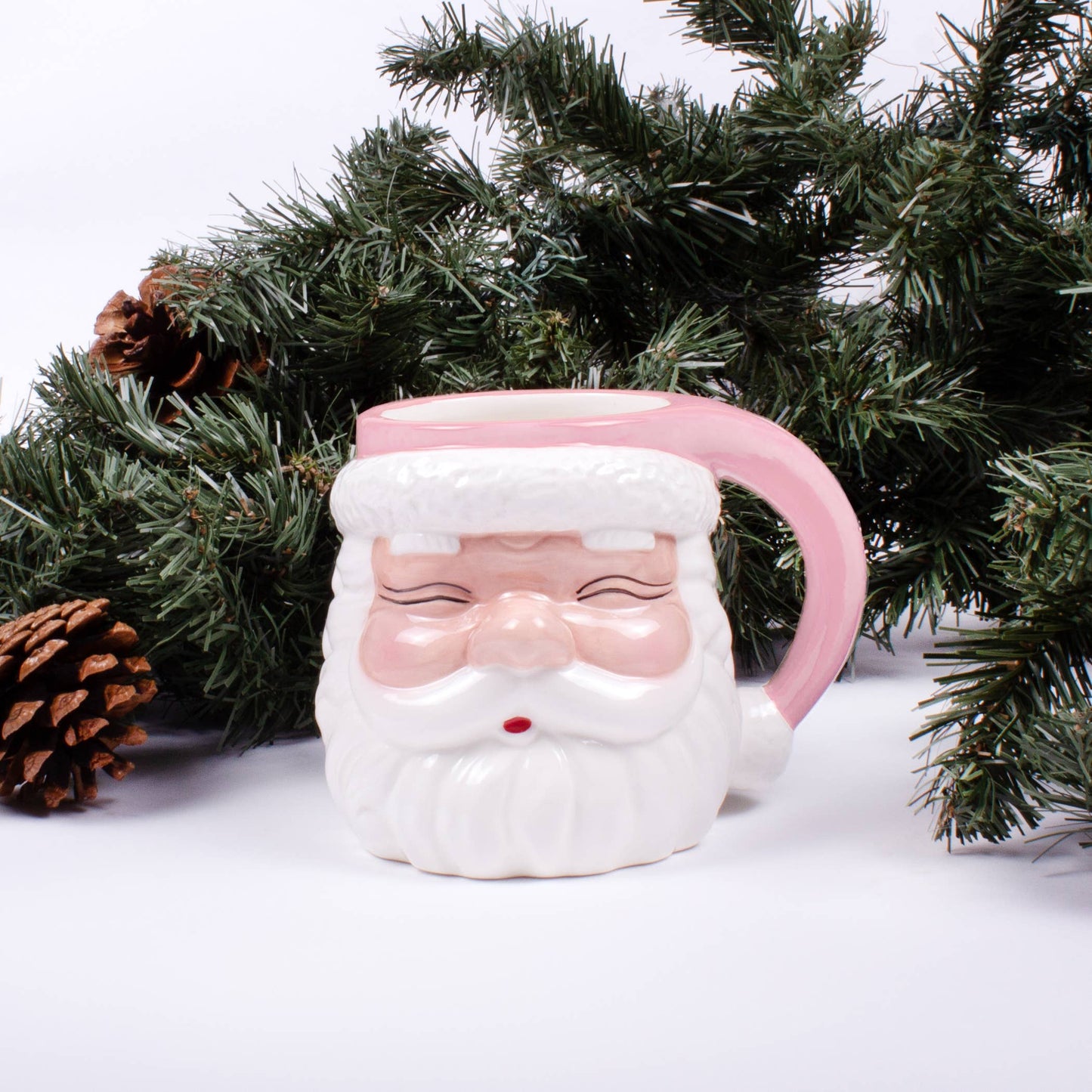 Ceramic Santa Mug in Pink