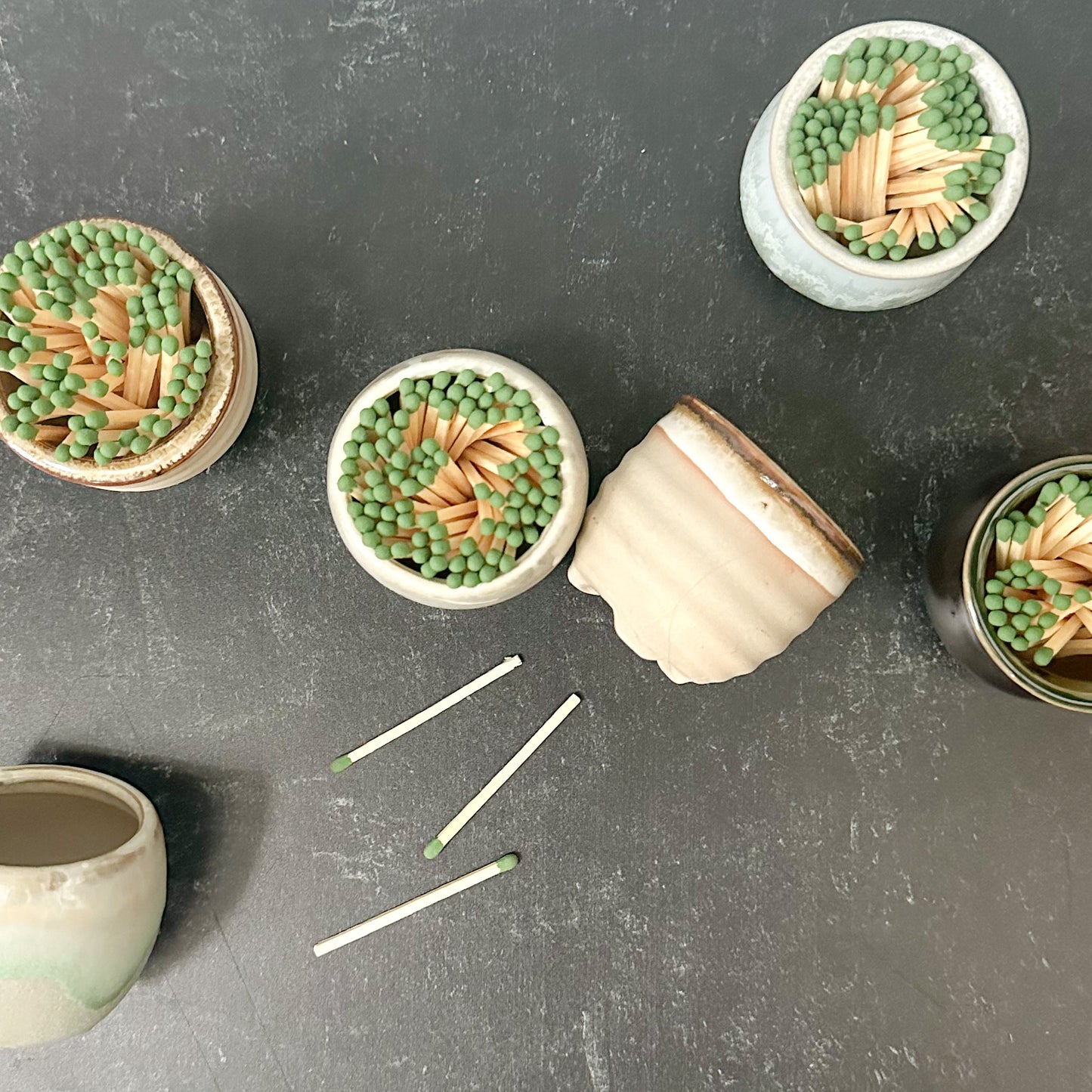 Ceramic pots turned match striker