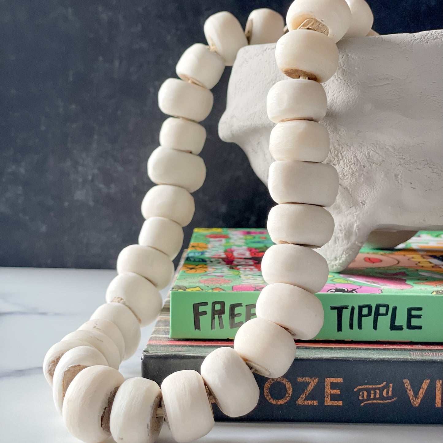 Large White Bone Beads